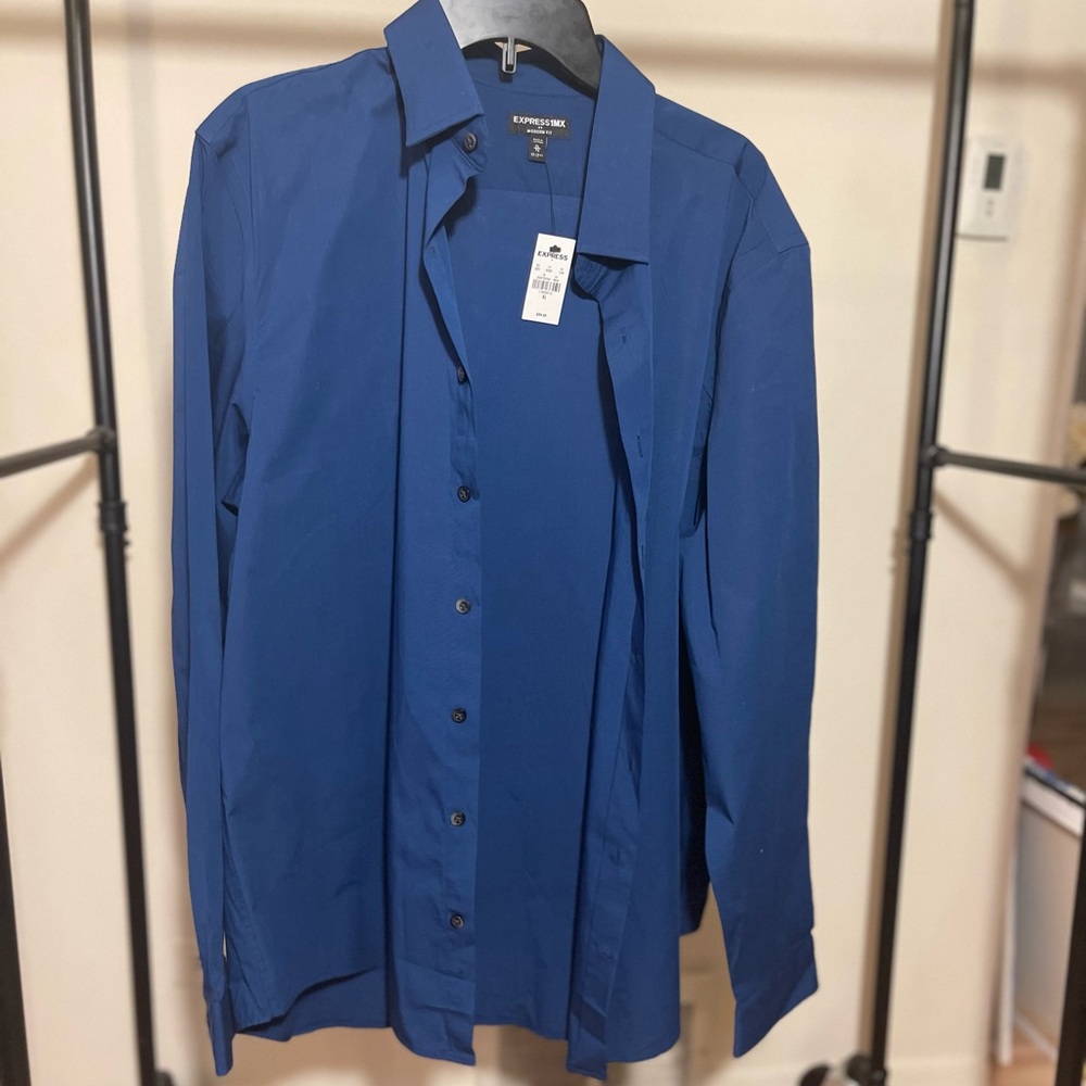 Express blue dress shirt
